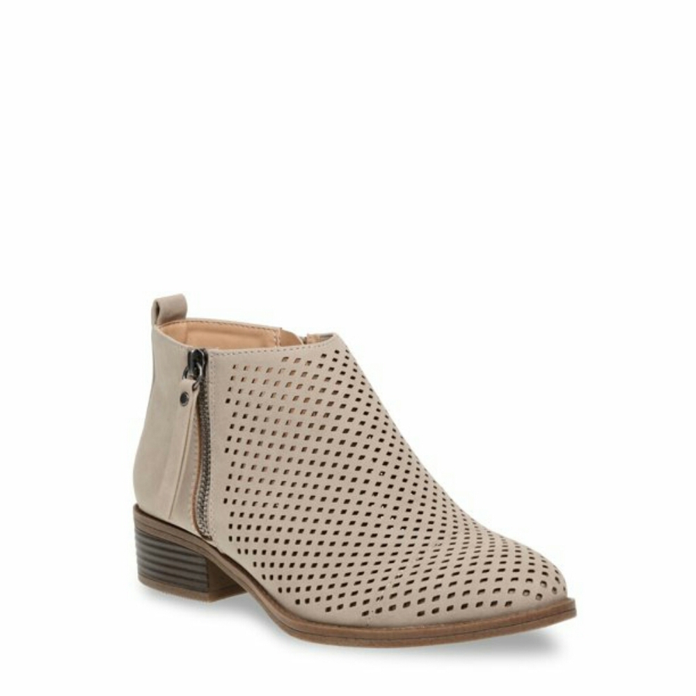 Taupe Laser-cut detail memory foam booties NWT